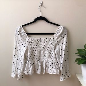 Polka Dot Peplum Top